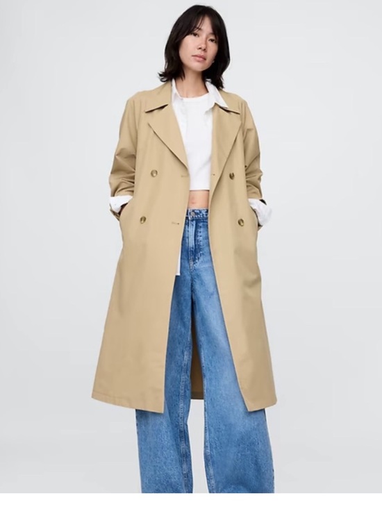 GAP Jackets & Blazers - Gap Classic Women's Double-Breasted Trench Coat in Beige